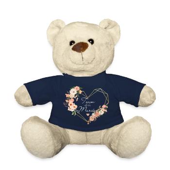 Brautteam Goldenes Herz Blumen - Teddy - French Navy - Vorne