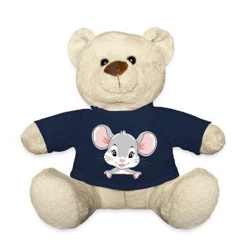 Mignon bébé souris qui regarde - Nounours - bleu marine - Devant