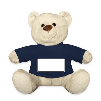 Haut panneau de signalisation modèle pour concevoir soi-même - Nounours - bleu marine - Devant