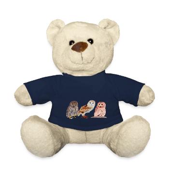 Trio de chouettes - Nounours - bleu marine - Devant
