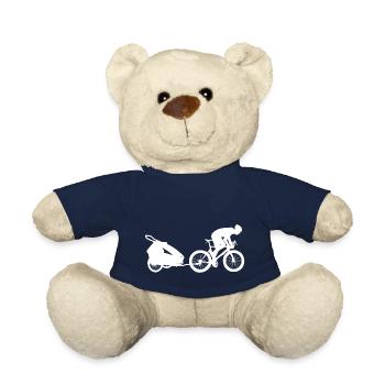 Triathlon Papa mit Fahrrad und Fahrradanhänger - Teddy - French Navy - Vorne