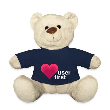 UX Designer T-Shirt, User first, Rosa - Teddy - French Navy - Vorne