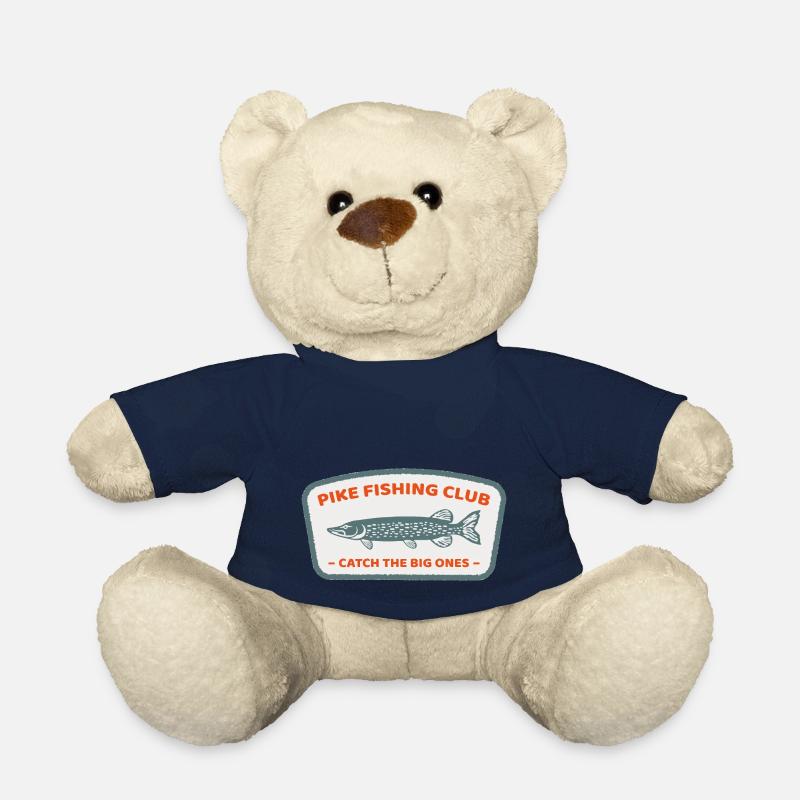 Cadeau rétro d'ange de club de pêche de brochet cool - Nounours - bleu marine