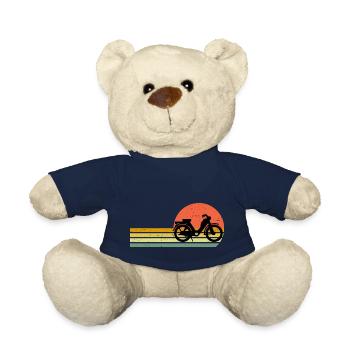 Retro Vintage Moped - Teddy Bear - french navy - Front
