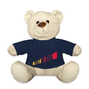 trust no one quote - Teddy Bear - french navy - Front