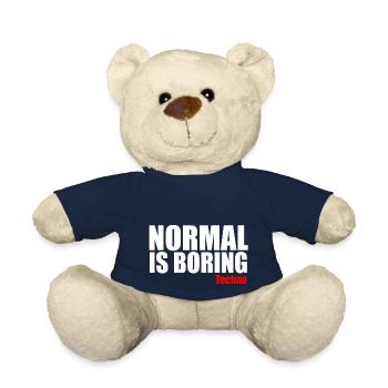Normal is boring techno quote - Teddy Bear - french navy - Front