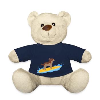 dog surfing - Teddy Bear - french navy - Front