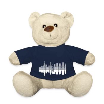 Skyline de ville + un arbre - Blanc - Nounours - bleu marine - Devant