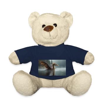 Ein realistischer böser dunkler Drache in einem nebligen Fluss - Teddy - French Navy - Vorne