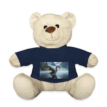 Ein realistischer böser dunkler Drache in einem nebligen Fluss - Teddy - French Navy - Vorne