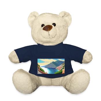 Côte amalfitaine, Italie - Pixel Art - Nounours - bleu marine - Devant