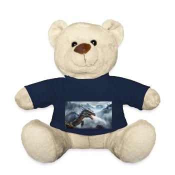 Ein realistischer böser dunkler Drache beim Erklimmen eines Nebels - Teddy - French Navy - Vorne
