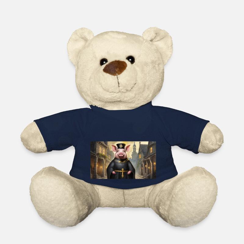 Jeu de mots ambigu sur l’expression allemande – Schweinepriester - Nounours - bleu marine
