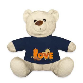 Cowboy boot and horse silhouette - Teddy Bear - french navy - Front