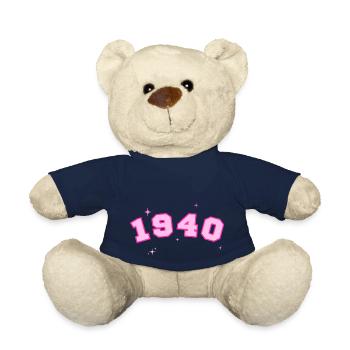 1940's Pink Star - Teddy Bear - french navy - Front
