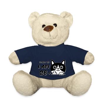 I'm Not 29, I Am 28 Plus 1 Middle Finger Cat Flip - Teddy Bear - french navy - Front