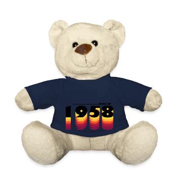 Best of 1958 - Celebrate 67 Years in Vintage - Teddy Bear - french navy - Front