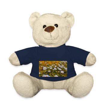 Daisies in Bloom - Teddy Bear - french navy - Front