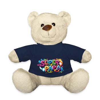Cooles Superpapa Shirt im Graffiti Style für Väter - Teddy - French Navy - Vorne