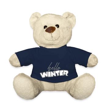Hello winter saying - Teddy Bear - french navy - Front