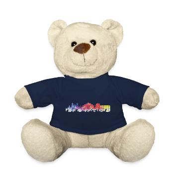 Catane Italie Ville Skyline Pixel Coloré - Nounours - bleu marine - Devant