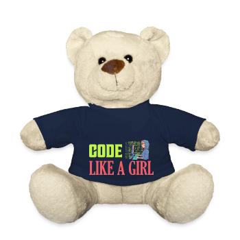 Coder comme une fille Programmeur Codage - Nounours - bleu marine - Devant