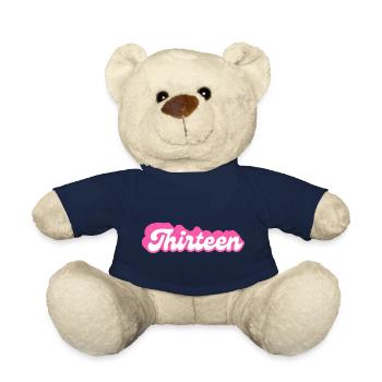 Dreizehn Geburtstag - 13. Geburtstag Retro Pink - Teddy - French Navy - Vorne