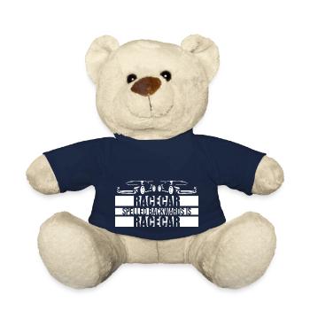 Funny Racecar Spelled Backwards Is Race Car Driver - Teddy Bear - french navy - Front