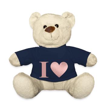 Buchstabe i Herz roségold - Teddy - French Navy - Vorne