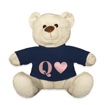 Buchstabe q Herz roségold - Teddy - French Navy - Vorne