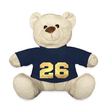Nummer 26 Gold Glitter - 26. Jubiläum - Teddy - French Navy - Vorne