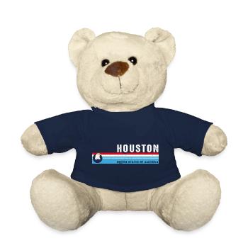 Houston Texas Est 1837 Vintage Classic Retro Style - Teddy Bear - french navy - Front