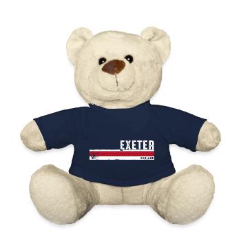 Exeter, Angleterre, Design vintage pour les voyageurs - Nounours - bleu marine - Devant