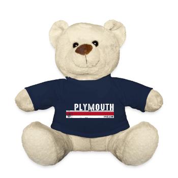 Plymouth, Angleterre, Vintage Design - Nounours - bleu marine - Devant