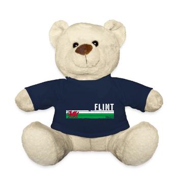 Discover Flint Wales Retro-Inspired Town Design - Teddy Bear - french navy - Front