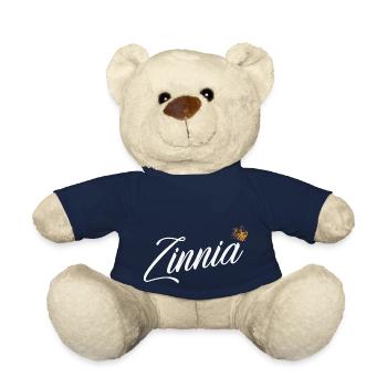 Zinnia Nom pour Femme Enfants Bambins - Zinnia - Nounours - bleu marine - Devant