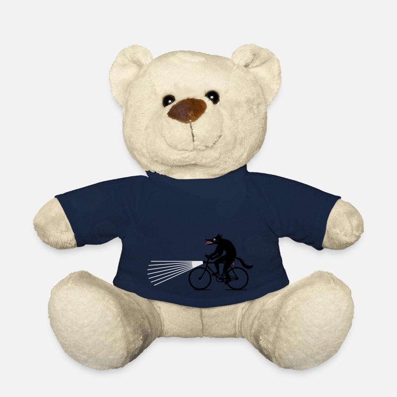 Loup à vélo - Nounours - bleu marine