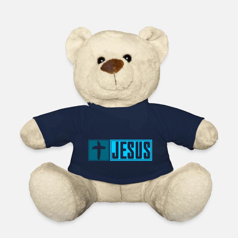 JESUS Cross -blue- - Teddy Bear - french navy