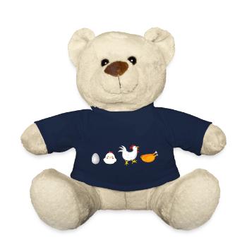evolution egg chicken rooster hen original - Teddy Bear - french navy - Front