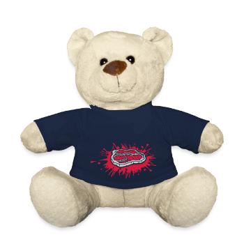 Gouttes de couleur taches de steak sanglant - Nounours - bleu marine - Devant