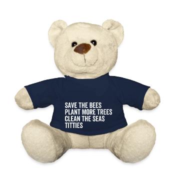 Rettet die Bienen Pflanzen Sie mehr Bäume, die die Meere reinigen - Teddy - French Navy - Vorne