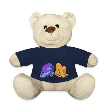 SasuNaru letters in purple and orange - Narusasu - Teddy Bear - french navy - Front