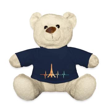 Eiffel Tower heartbeat - Teddy Bear - french navy - Front