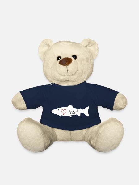 I love trout white - Teddy Bear - french navy