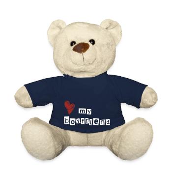 J’adore mon petit ami - Nounours - bleu marine - Devant