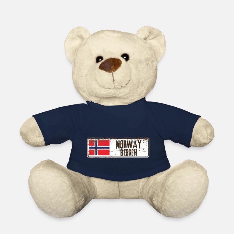 Bergen Norway Flag - Teddy Bear - french navy