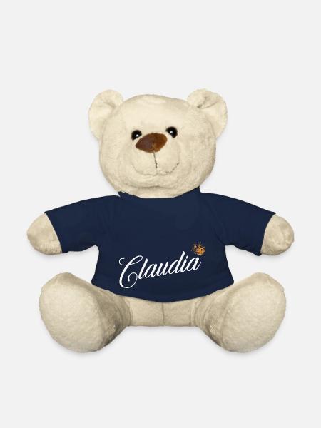 Claudia Name für Frauen Kinder Kleinkinder - Claudia - Teddy - French Navy