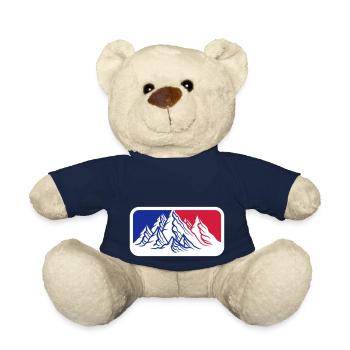 rot blau logo berge huegel alpen wandern urlaug fe - Teddy - French Navy - Vorne