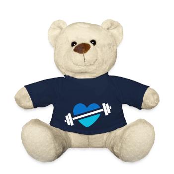 Coeur Haltère Fitness - Nounours - bleu marine - Devant