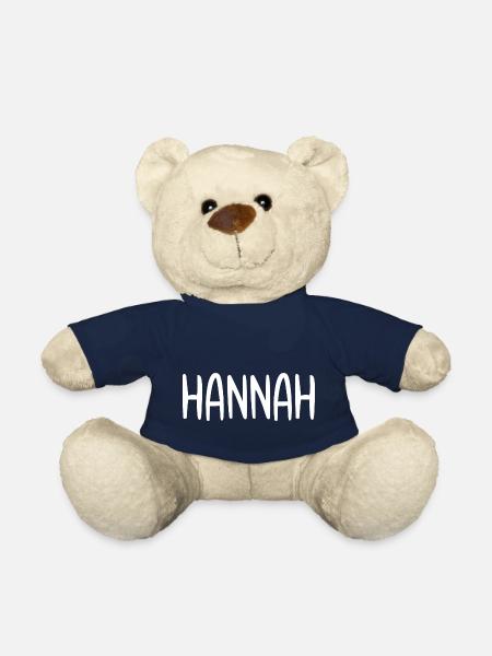 Hannah Custom Name Schriftart Text Geburtstag - Teddy - French Navy